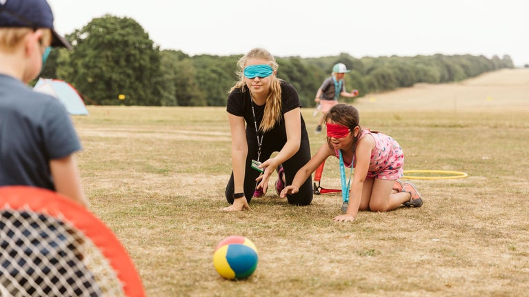 Children playing summer sports at Nostell Priory, Yorkshire